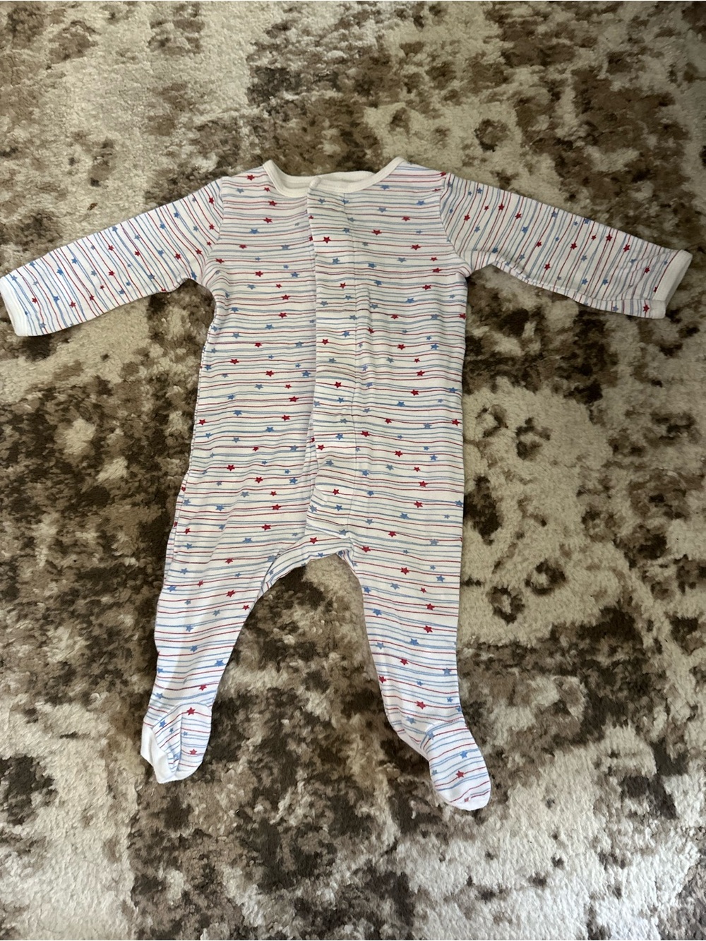 Magnetic  White Footed One-Piece with Red & Blue Stars